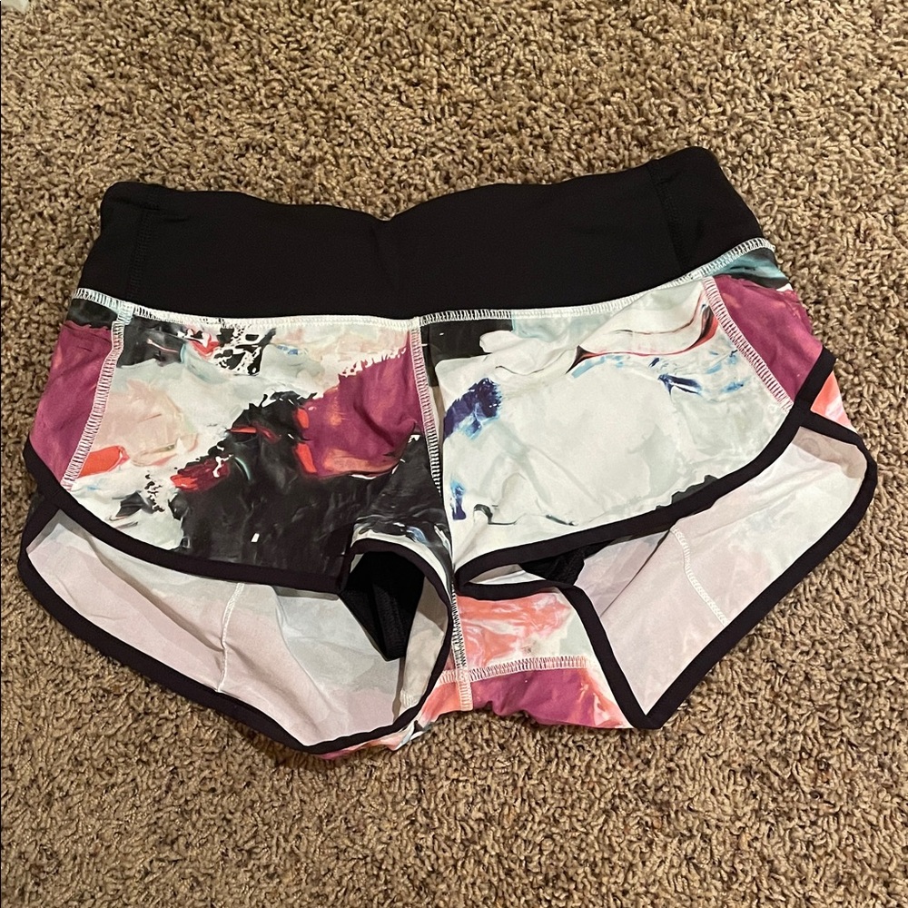 lululemon athletica Black and Multicolor Athletic Shorts